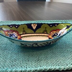 Espana Handcrafted Multicolor Ceramic Serving Bowl